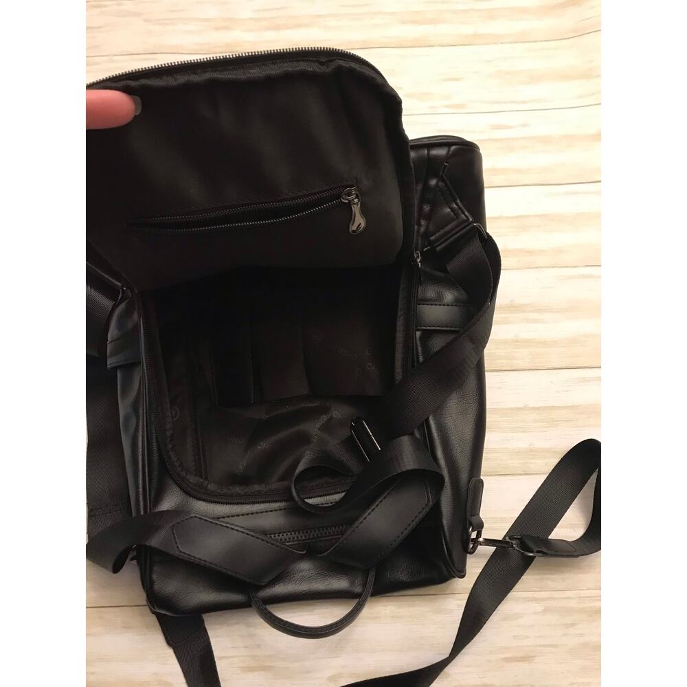 Black leather backpack soft